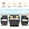 4 Pieces Comfortable Outdoor Rattan Sofa Set With Glass Coffee Table